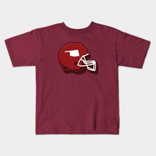 Oklahoma Outline Football Helmet Kids T-Shirt